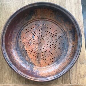 vintage copper strainer